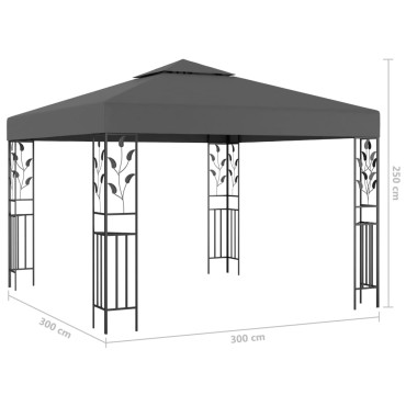vidaXL Κιόσκι Ανθρακί 3 x 3 μ.