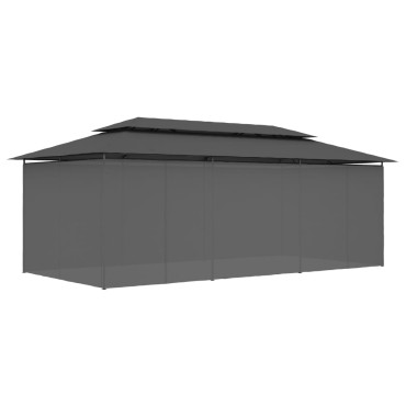 vidaXL Κιόσκι με Κουρτίνες Ανθρακί 600 x 298 x 270 εκ.