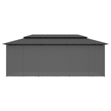 vidaXL Κιόσκι με Κουρτίνες Ανθρακί 600 x 298 x 270 εκ.
