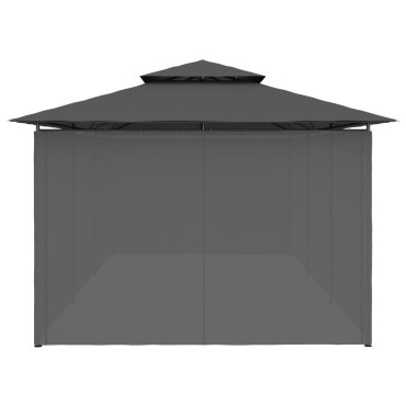 vidaXL Κιόσκι με Κουρτίνες Ανθρακί 600 x 298 x 270 εκ.