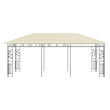 vidaXL Κιόσκι με Αντικουνουπικό Δίχτυ Κρεμ 6x3x2,73 μ.