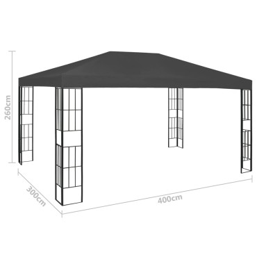 vidaXL Κιόσκι Ανθρακί 3 x 4 μ.