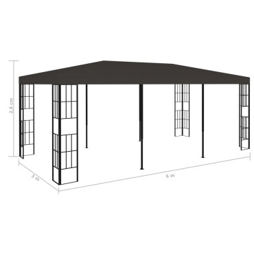 vidaXL Κιόσκι Ανθρακί 3 x 6 μ.
