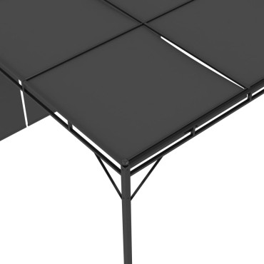 vidaXL Κιόσκι Κήπου Ανθρακί 3 x 3 x 2,25 μ. με Πλαϊνή Κουρτίνα