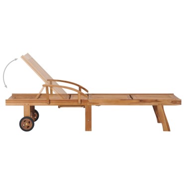vidaXL Ξαπλώστρα από Μασίφ Ξύλο Teak 1 τεμ.