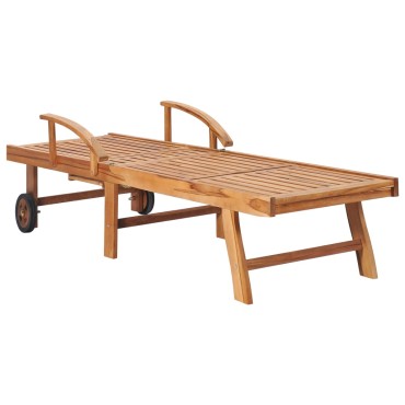 vidaXL Ξαπλώστρα από Μασίφ Ξύλο Teak 1 τεμ.