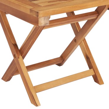 vidaXL Ξαπλώστρα από Μασίφ Ξύλο Teak με Τραπέζι 40x40x35cm 1 τεμ.