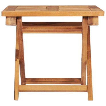 vidaXL Ξαπλώστρα από Μασίφ Ξύλο Teak με Τραπέζι 40x40x35cm 1 τεμ.