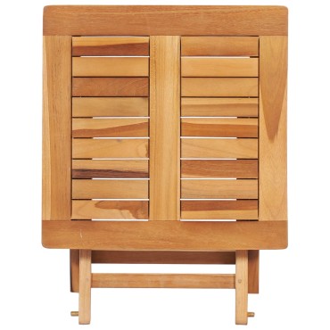 vidaXL Ξαπλώστρα από Μασίφ Ξύλο Teak με Τραπέζι 40x40x35cm 1 τεμ.