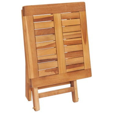 vidaXL Ξαπλώστρα από Μασίφ Ξύλο Teak με Τραπέζι 40x40x35cm 1 τεμ.