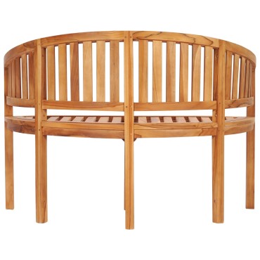 vidaXL Παγκάκι με Καμπυλωτή Πλάτη από Μασίφ Ξύλο Teak 120x52x86cm 1 τεμ.