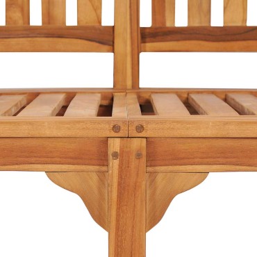 vidaXL Παγκάκι με Καμπυλωτή Πλάτη από Μασίφ Ξύλο Teak 120x52x86cm 1 τεμ.