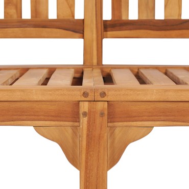 vidaXL Παγκάκι με Καμπυλωτή Πλάτη από Μασίφ Ξύλο Teak 151x62x86cm 1 τεμ.