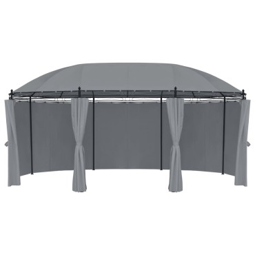 vidaXL Κιόσκι με Κουρτίνες Ανθρακί 520 x 349 x 255 εκ.