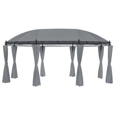 vidaXL Κιόσκι με Κουρτίνες Ανθρακί 520 x 349 x 255 εκ.