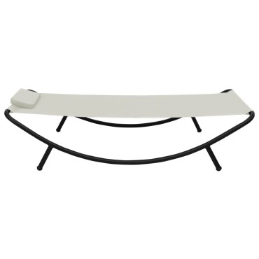 vidaXL Ξαπλώστρα - Κρεβάτι Κήπου Κρεμ 200x90cm από Ατσάλι