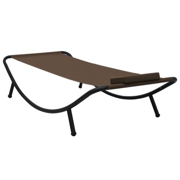 vidaXL Ξαπλώστρα - Κρεβάτι Κήπου Καφέ 200x90cm από Ατσάλι