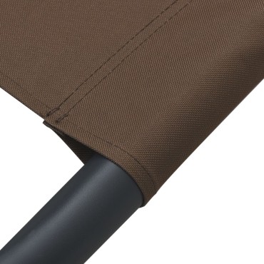 vidaXL Ξαπλώστρα - Κρεβάτι Κήπου Καφέ 200x90cm από Ατσάλι