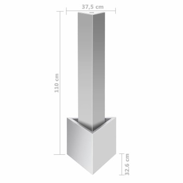 vidaXL Σιντριβάνι Κήπου Ασημί 37,7x32,6x110 εκ. από Ανοξείδωτο Ατσάλι