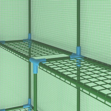 vidaXL Θερμοκήπιο με Ράφια 143 x 143 x 195 εκ. από Ατσάλι
