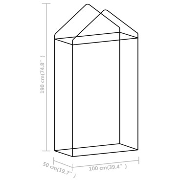 vidaXL Θερμοκήπιο 0,5 μ² 1x0,5x1,9 μ. με Ατσάλινο Πλαίσιο