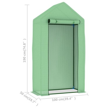 vidaXL Θερμοκήπιο 0,5 μ² 1x0,5x1,9 μ. με Ατσάλινο Πλαίσιο