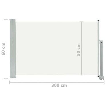 vidaXL Σκίαστρο Πλαϊνό Συρόμενο Βεράντας Κρεμ 60 x 300 εκ.