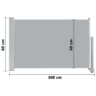 vidaXL Σκίαστρο Πλαϊνό Συρόμενο Βεράντας Γκρι 60 x 300 εκ.
