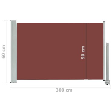 vidaXL Σκίαστρο Πλαϊνό Συρόμενο Βεράντας Καφέ 60 x 300 εκ.