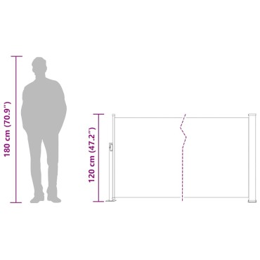 vidaXL Σκίαστρο Πλαϊνό Συρόμενο Βεράντας Κρεμ 120 x 500 εκ.
