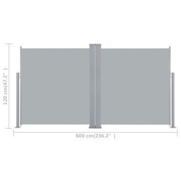 vidaXL Σκίαστρο Πλαϊνό Συρόμενο Ανθρακί 120 x 600 εκ.