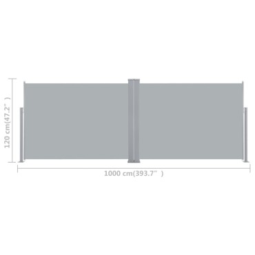 vidaXL Σκίαστρο Πλαϊνό Συρόμενο Ανθρακί 120 x 1000 εκ.