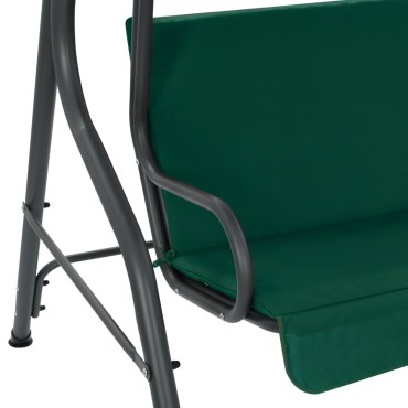 vidaXL Παγκάκι Κούνια Κήπου Πράσινη 170 x 110 x 153 εκ. Υφασμάτινη