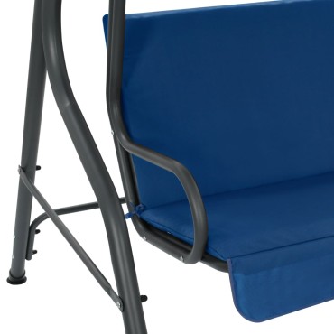 vidaXL Παγκάκι Κούνια Κήπου Σκούρο Μπλε 170 x 110 x 153 εκ. Υφασμάτινο
