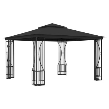 vidaXL Κιόσκι με Δίχτυα Ανθρακί 300 x 300 x 265 εκ.