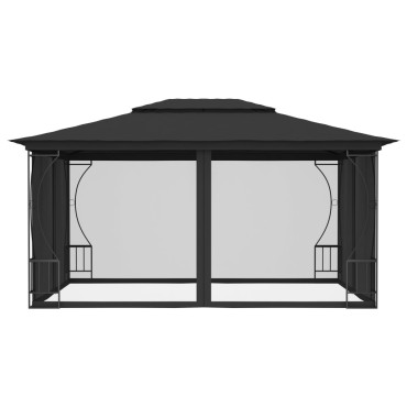 vidaXL Κιόσκι με Δίχτυα Ανθρακί 300 x 400 x 265 εκ.