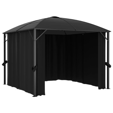 vidaXL Κιόσκι με Κουρτίνες Ανθρακί 300 x 300 x 265 εκ.