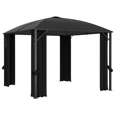 vidaXL Κιόσκι με Κουρτίνες Ανθρακί 300 x 300 x 265 εκ.