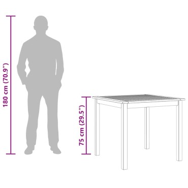 vidaXL Τραπέζι Κήπου 85x85x74cm από Μασίφ Ξύλο Ακακίας 1 τεμ.