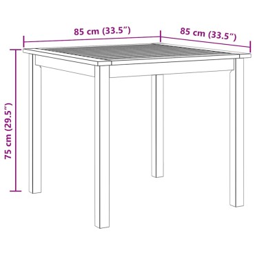 vidaXL Τραπέζι Κήπου 85x85x74cm από Μασίφ Ξύλο Ακακίας 1 τεμ.