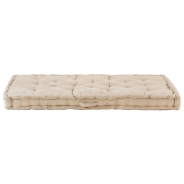 vidaXL Μαξιλάρα Δαπέδου / Παλέτας Μπεζ 120x80x10cm Βαμβακερή