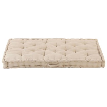 vidaXL Μαξιλάρα Δαπέδου / Παλέτας Μπεζ 120x80x10cm Βαμβακερή