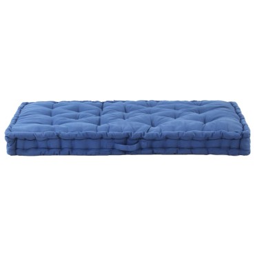 vidaXL Μαξιλάρα Δαπέδου / Παλέτας Γαλάζια 120x80x10cm Βαμβακερή