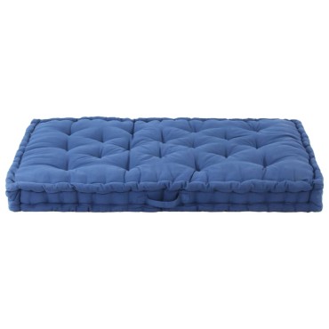 vidaXL Μαξιλάρα Δαπέδου / Παλέτας Γαλάζια 120x80x10cm Βαμβακερή