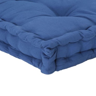 vidaXL Μαξιλάρα Δαπέδου / Παλέτας Γαλάζια 120x80x10cm Βαμβακερή