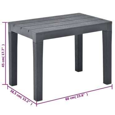 vidaXL Πάγκοι Κήπου 2 τεμ. Ανθρακί Πλαστικοί 60x38,5x45cm