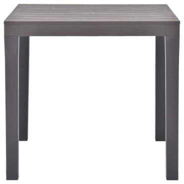 vidaXL Τραπέζι Κήπου Μόκα 78x78x72cm Πλαστικό 1 τεμ.