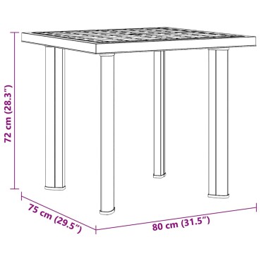 vidaXL Τραπέζι Κήπου Λευκό 80x75x72cm Πλαστικό 1 τεμ.