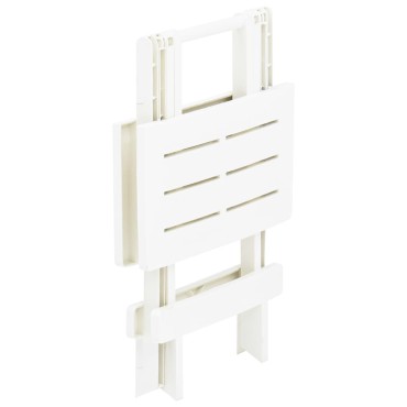 vidaXL Τραπέζι Κήπου Πτυσσόμενο Λευκό 45x43x50cm Πλαστικό 1 τεμ.