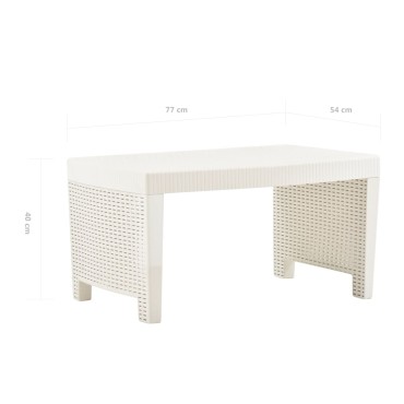 vidaXL Σαλόνι Κήπου 3 τεμ. Λευκό Πλαστικό 77x54x40cm